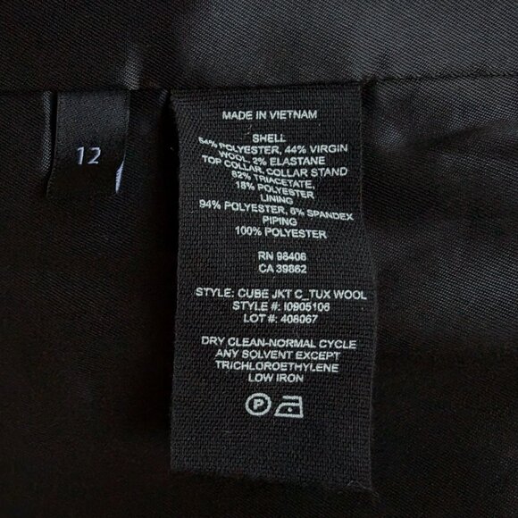 Theory Cropped Blazer - Size 12, Black, Wool, NWT - Picture 7 of 9